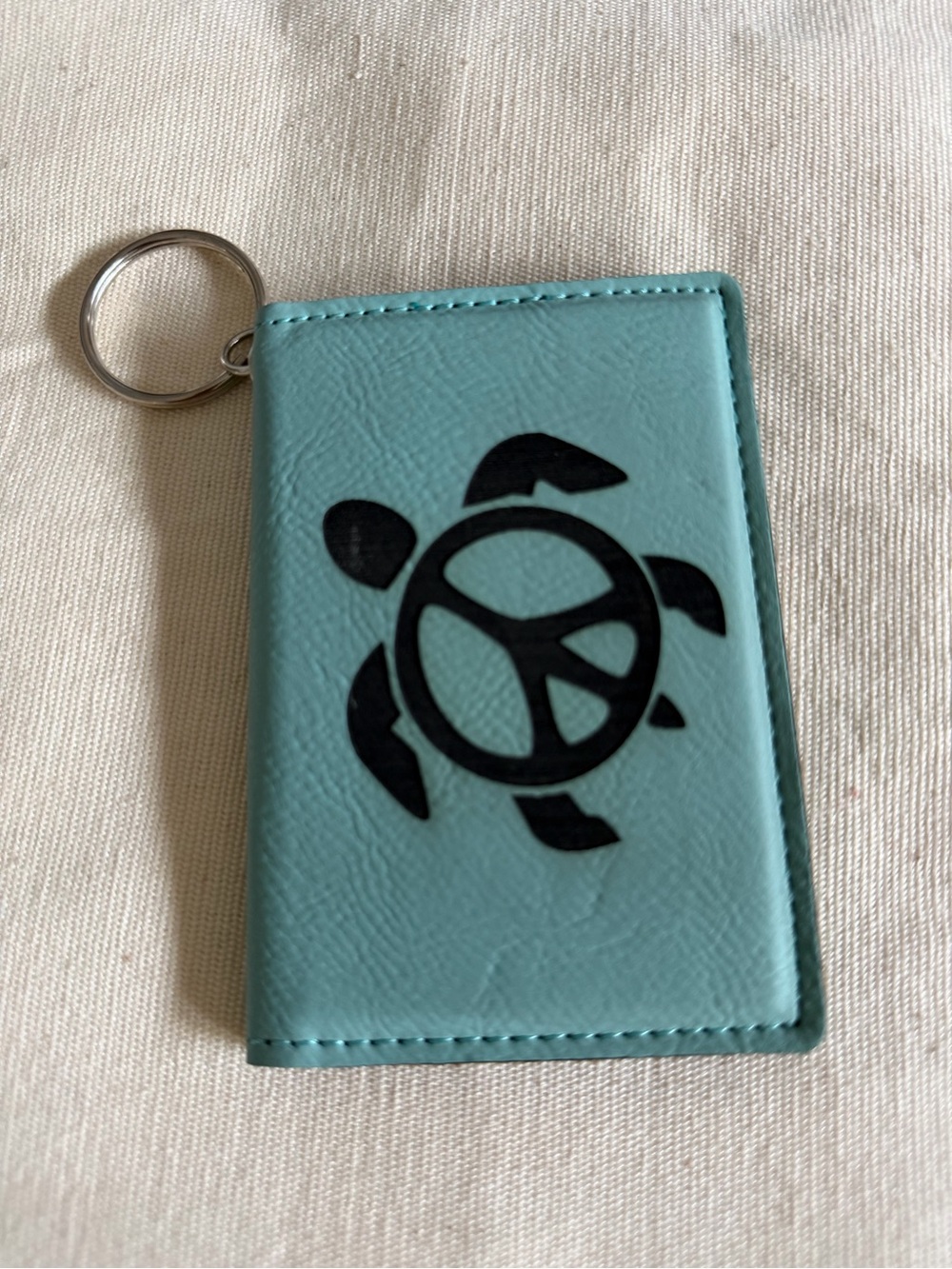 Aqua Turtle Key Wallet Card Holder